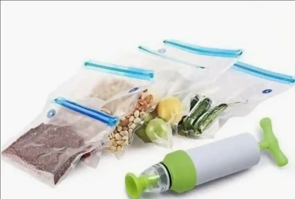 10 Bolsa Cierre Y Empaque Al Vacio Comida 22x34 Mas 2 Bombas