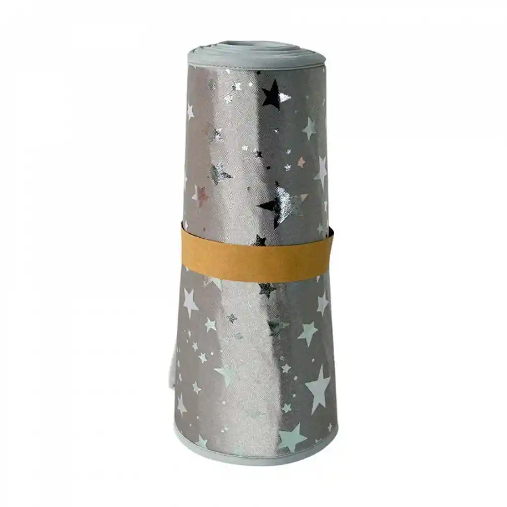 Base De Arbol Santini Estrellas 40 Cm Plateado Poliester