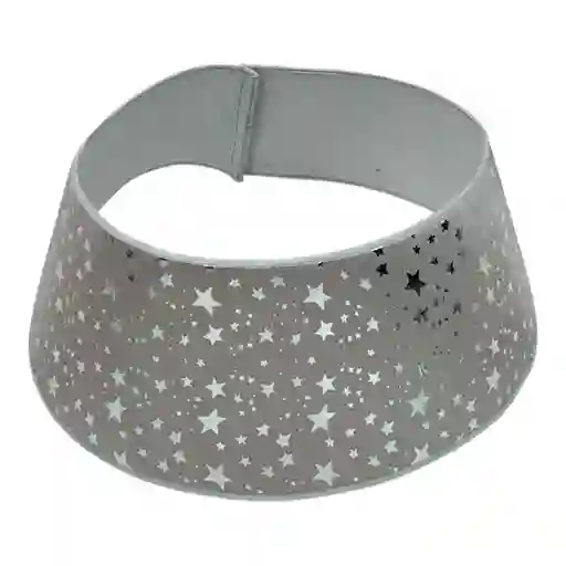 Base De Arbol Santini Estrellas 40 Cm Plateado Poliester