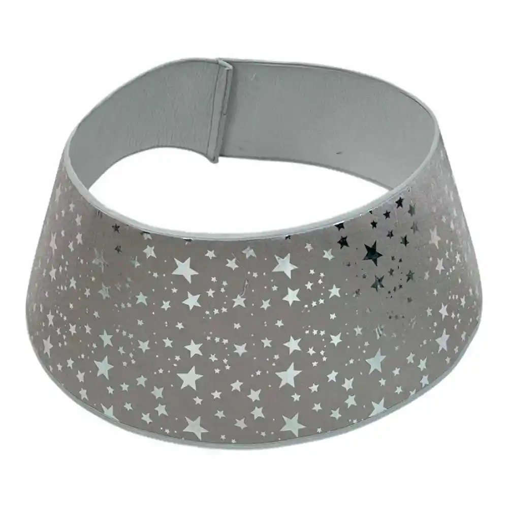 Base De Arbol Santini Estrellas 40 Cm Plateado Poliester
