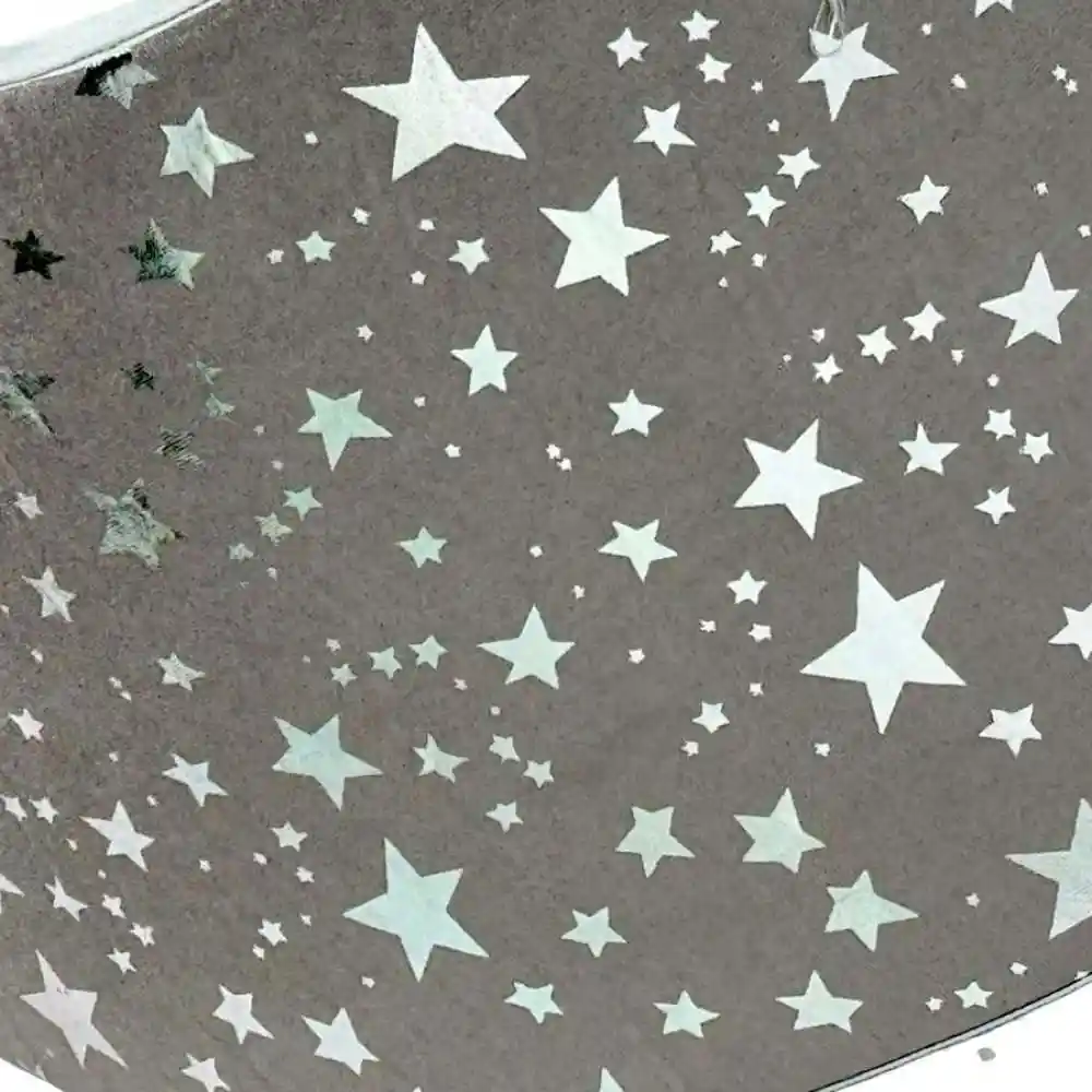 Base De Arbol Santini Estrellas 40 Cm Plateado Poliester