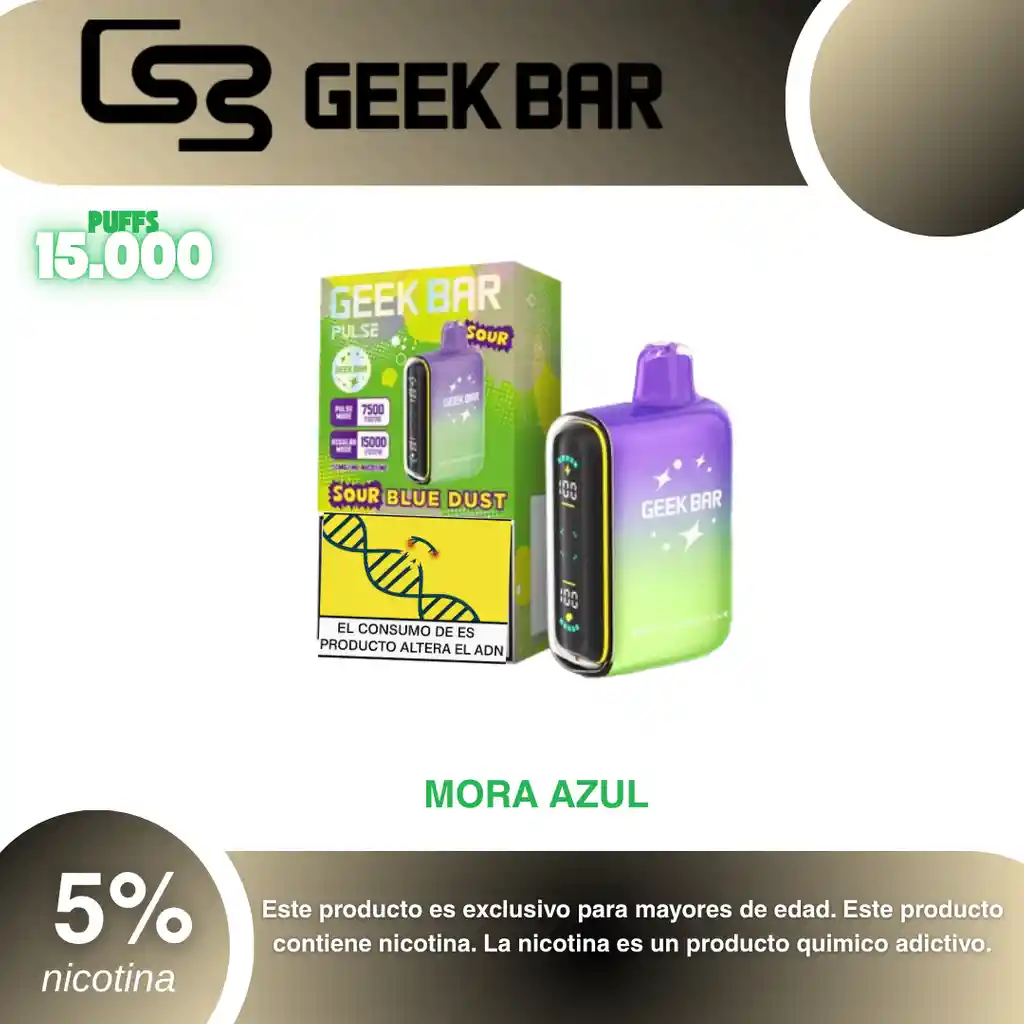 Geek Bar Pulse 15.000 Pufs, Sour Blue Dust 5%