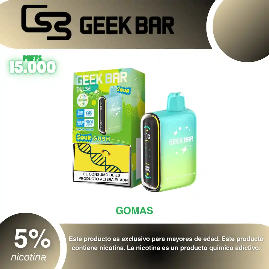 Vape Geek Bar Pulse 15.000 Pufs, Sour Gush 5%