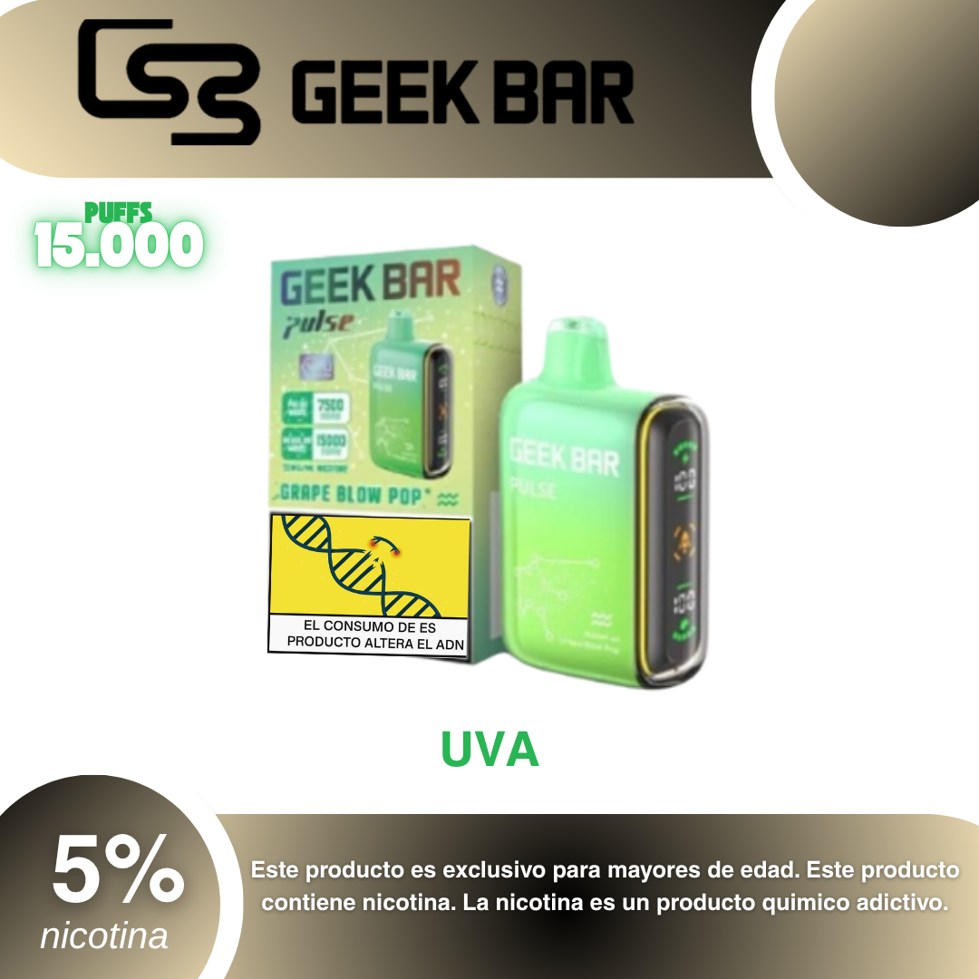 Vape Geek Bar Pulse 15.000, Grape B Pop 5% - Rappi Vape Geek Bar Pulse 15.000, Grape B Pop 5% - Rappi