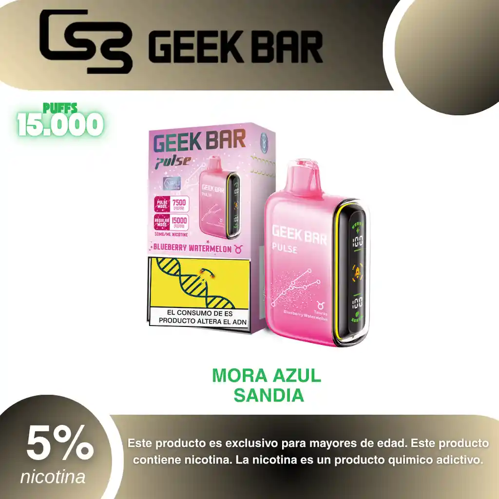 Vape Geek Bar Pulse 15.000, Blueberry Watermelon 5%