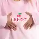 Pijama Térmica Bordada De Cherry. Talla S Rosado