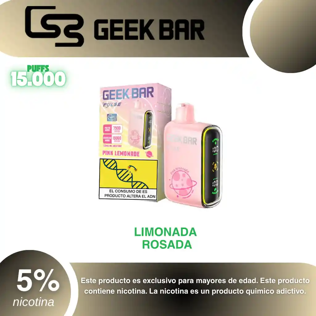 Vape Geek Bar Pulse 15.000, Pink Lemonade 5%