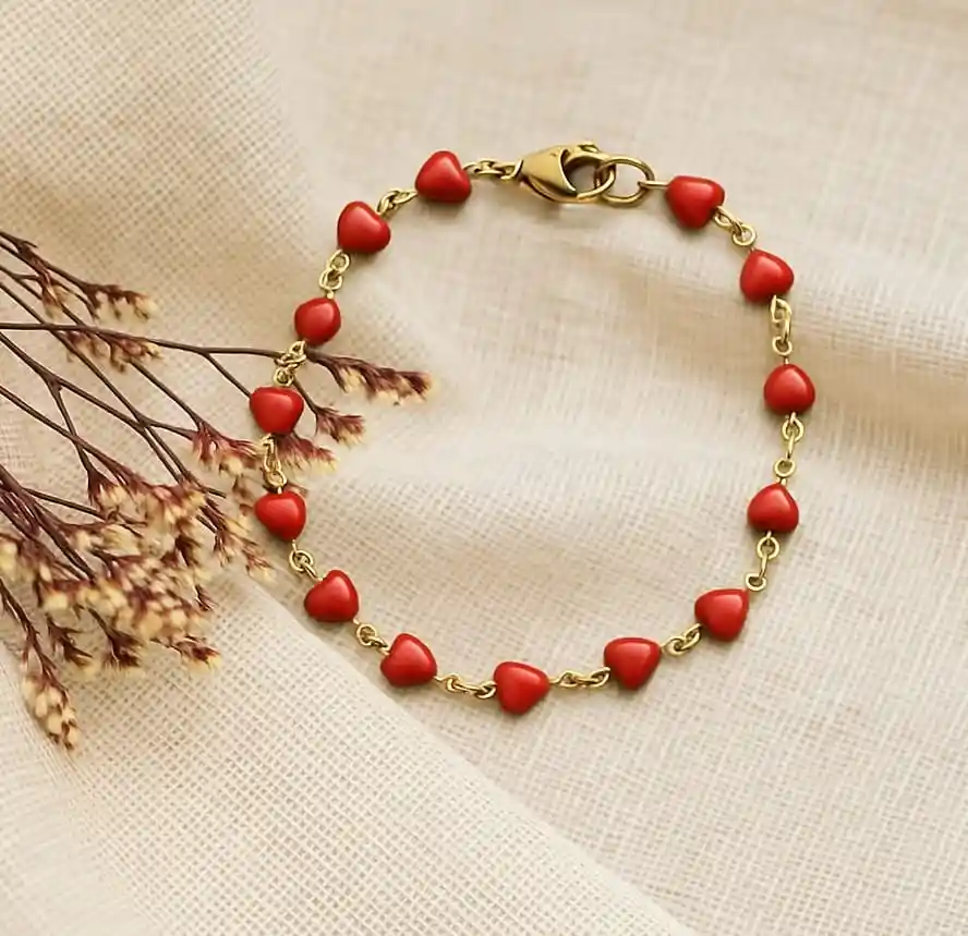 Pulsera Cadena Corazón Regalo De Amor Y Amistad