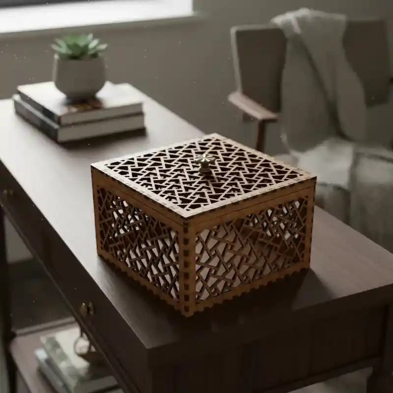 Caja De Madera Cuadrada Decorativa 2