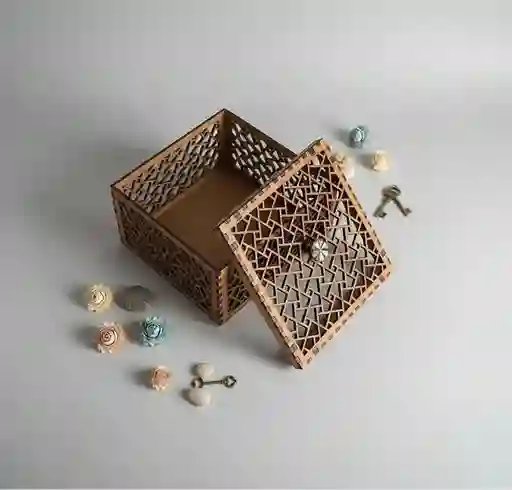 Caja De Madera Cuadrada Decorativa 2