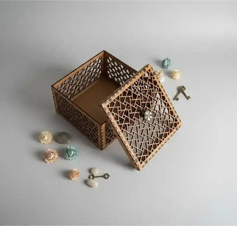 Caja De Madera Cuadrada Decorativa 2