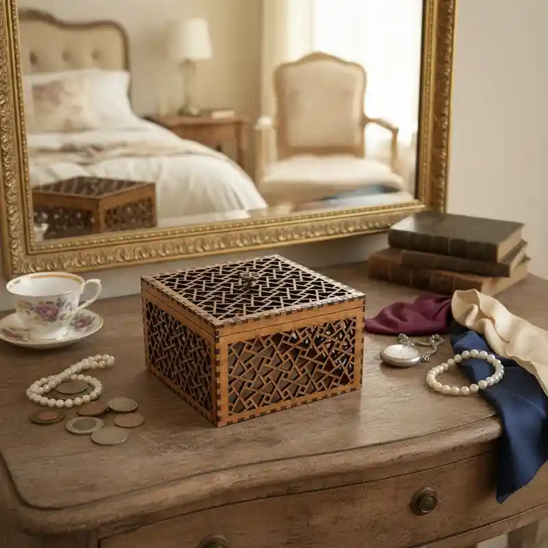 Caja De Madera Cuadrada Decorativa 2