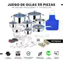 Juego De Ollas Y Sartenes 55 Piezas Acero Quirúrgico Inoxidable Premium Cook Ware
