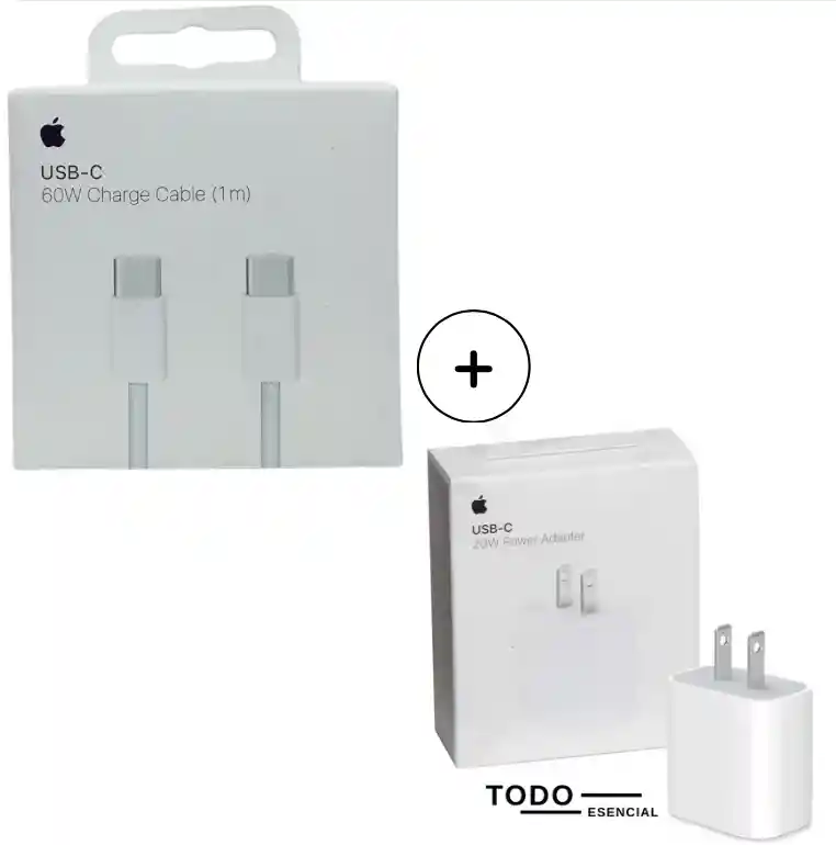 Cargador Iphone 20w Carga Rápida Tipo C Genérico Combo Cubo + Cable