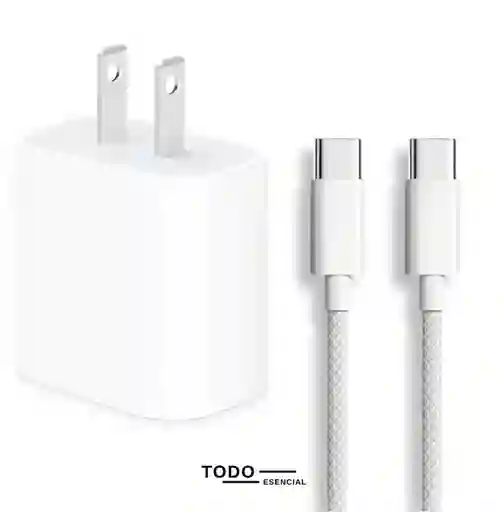Cargador Iphone 20w Carga Rápida Tipo C Genérico Combo Cubo + Cable