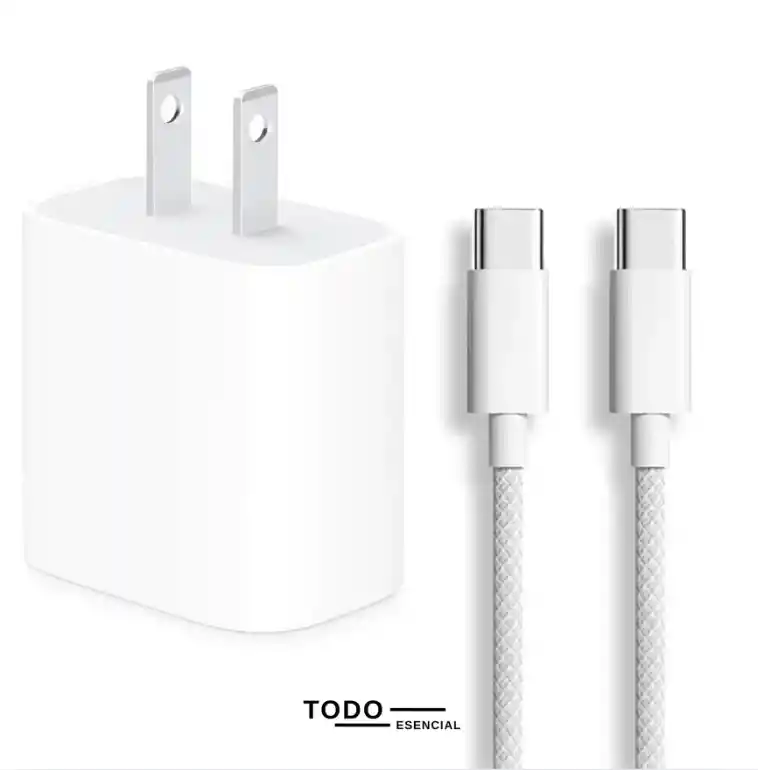 Cargador Iphone 20w Carga Rápida Tipo C Genérico Combo Cubo + Cable