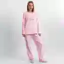 Pijama Térmica Bordada De Perro Salchicha. Talla L Rosado