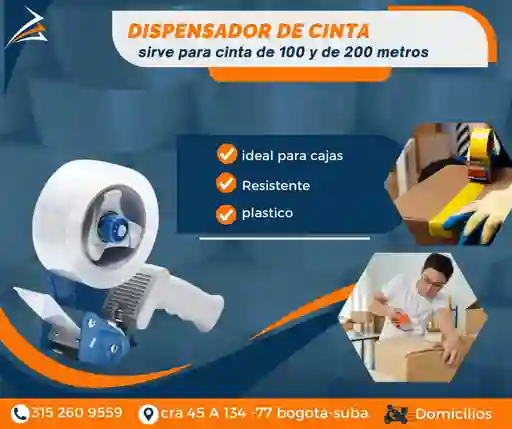Dispensador Para Cinta De 100 Metros Y 200 Metros Para Empaque Y Embalaje