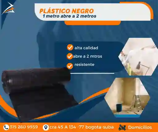 Plastico Negro De 1 Metro De Alto Abre A 2 Metros Por Metros Empaque Y Embalaje