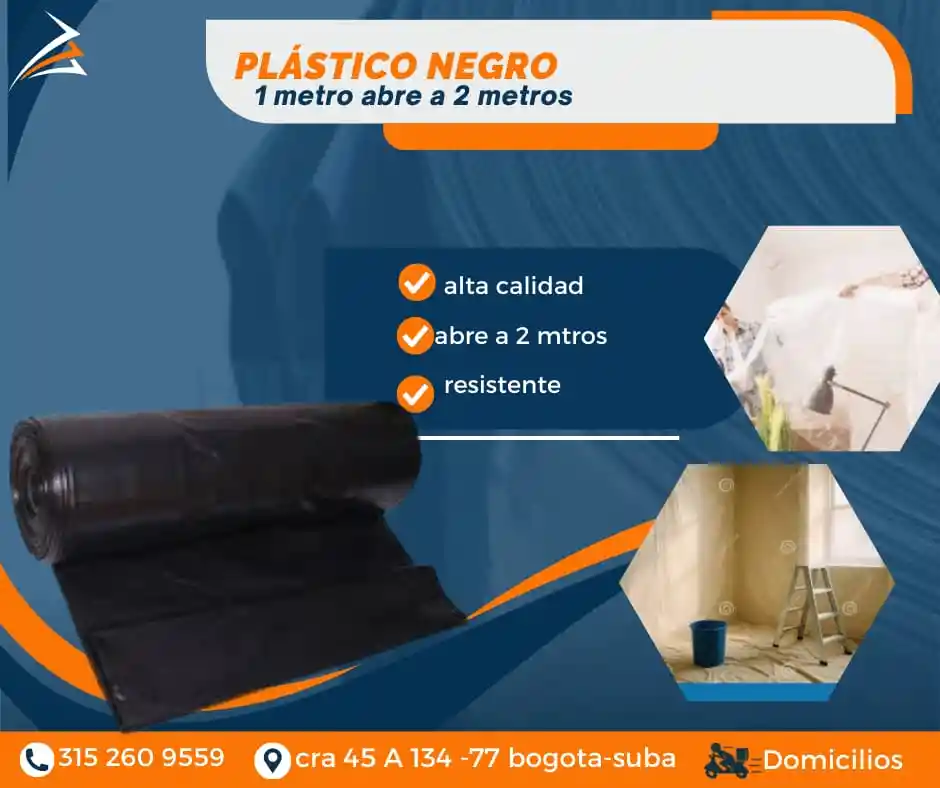 Plastico Negro De 1 Metro De Alto Abre A 2 Metros Por Metros Empaque Y Embalaje