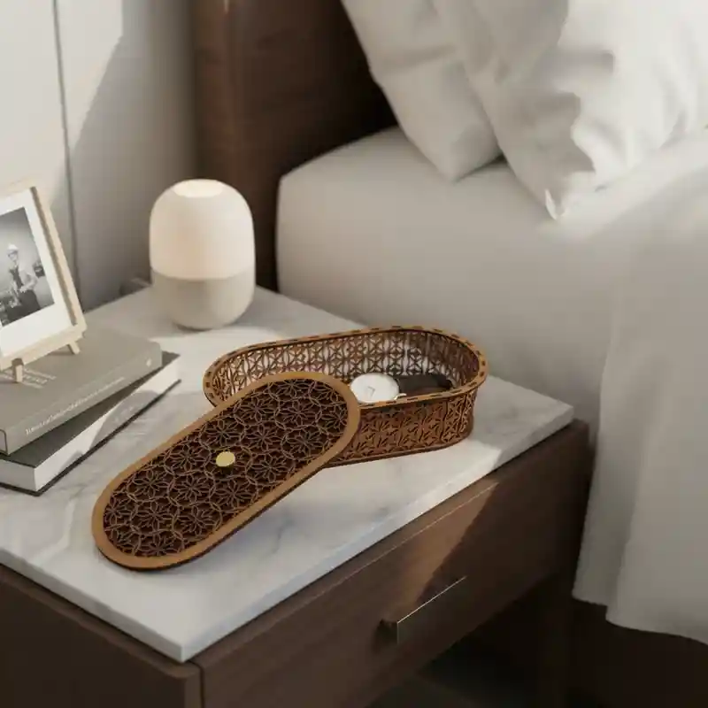 Caja De Madera Ovalada Grande 1