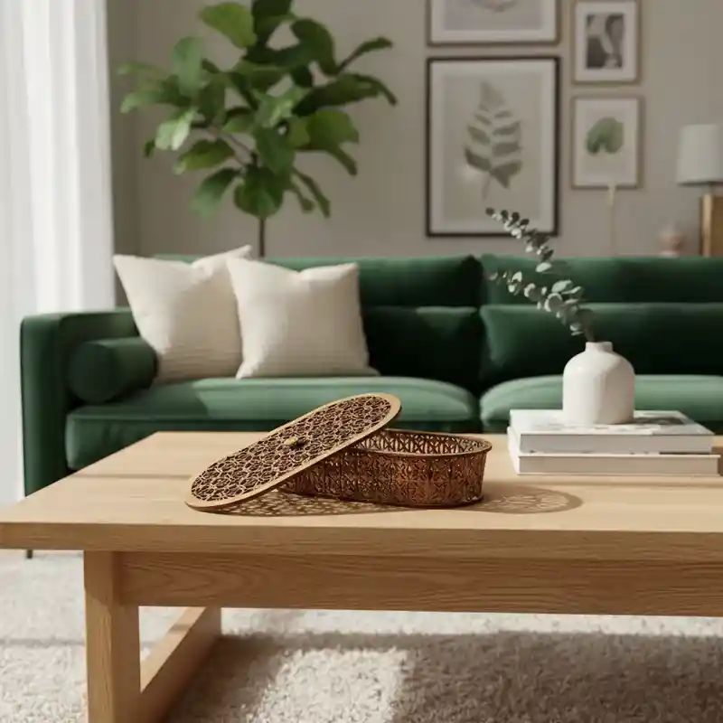 Caja De Madera Ovalada Grande 1