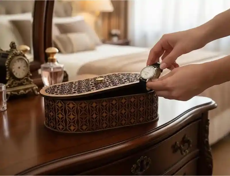 Caja De Madera Ovalada Grande 1