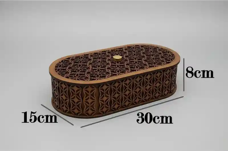 Caja De Madera Ovalada Grande 1