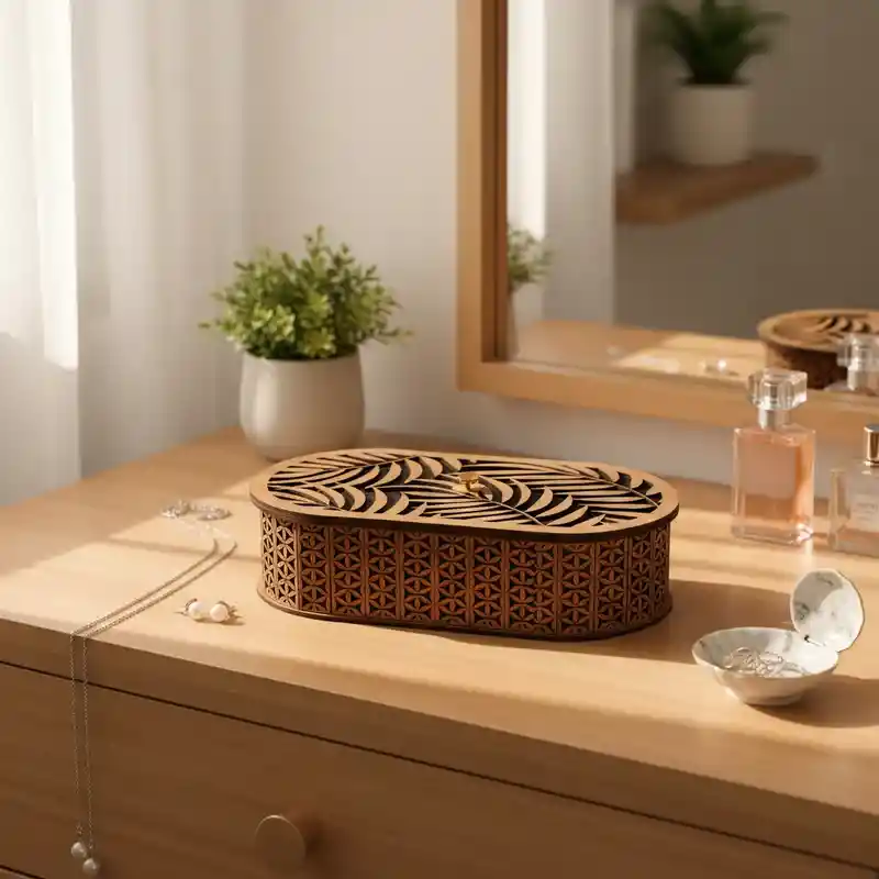 Caja De Madera Ovalada Grande 2