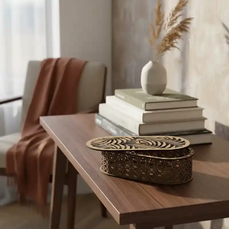 Caja De Madera Ovalada Grande 2