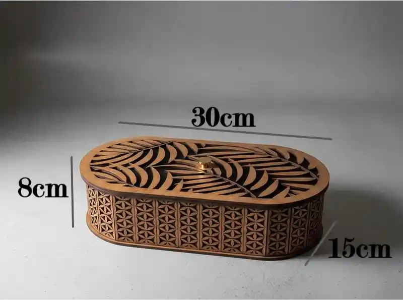 Caja De Madera Ovalada Grande 2