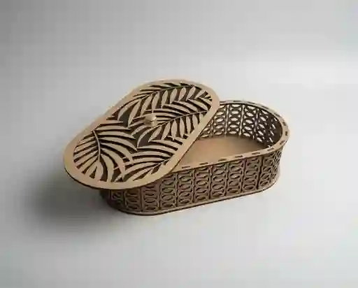 Caja De Madera Ovalada Grande 2