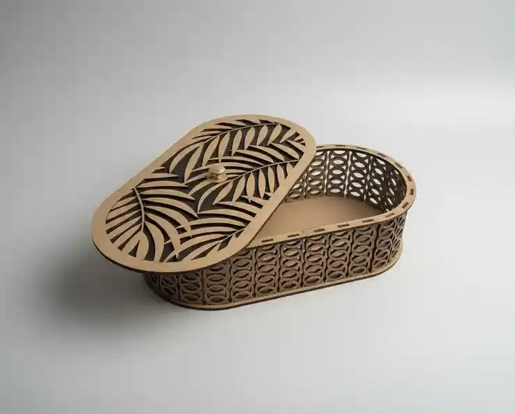 Caja De Madera Ovalada Grande 2