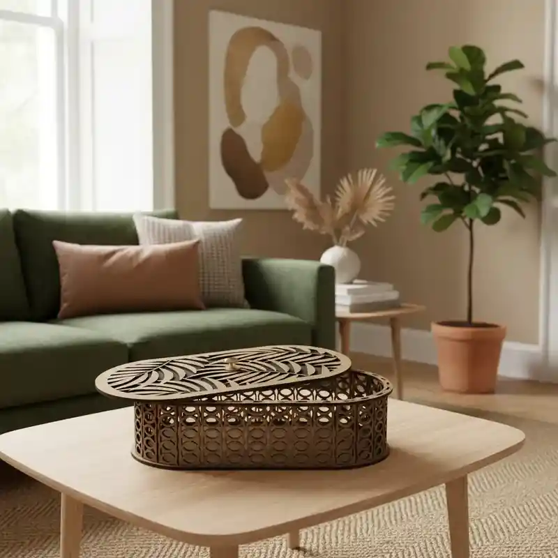 Caja De Madera Ovalada Grande 2