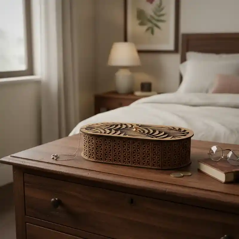 Caja De Madera Ovalada Grande 2