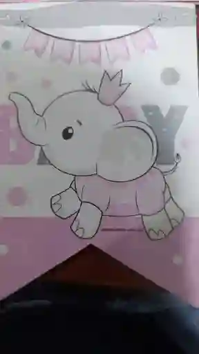 Guirnalda Baby Shower Elefantito Rosa