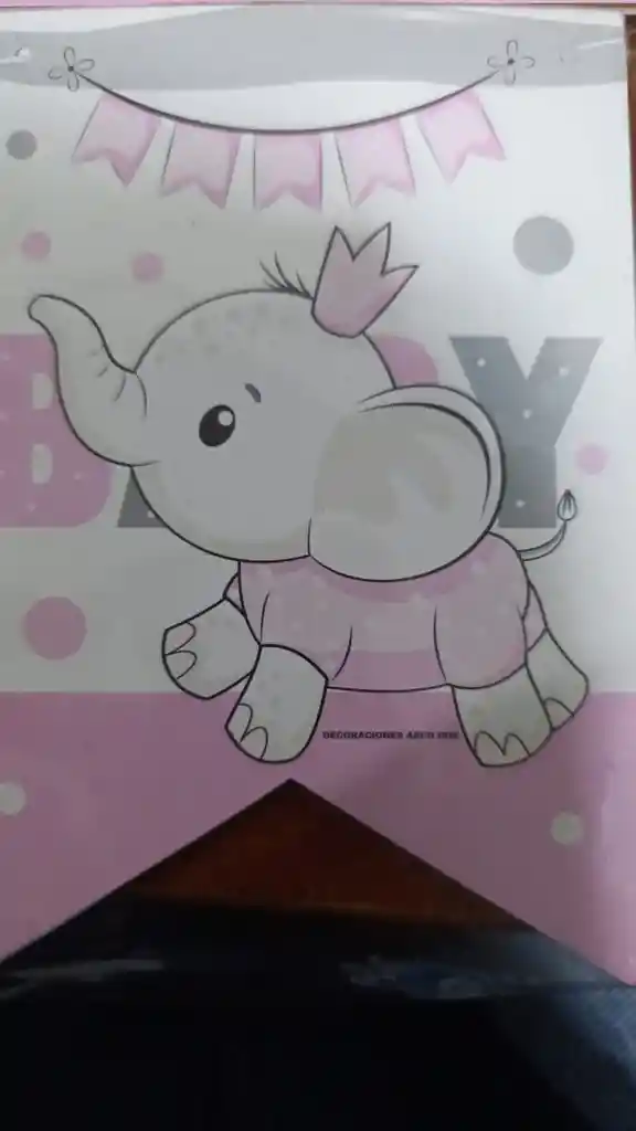 Guirnalda Baby Shower Elefantito Rosa