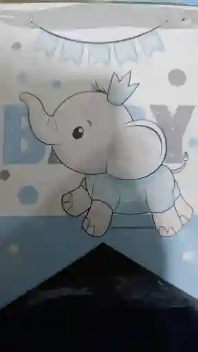 Guirnalda Baby Shower Elefantito Azul