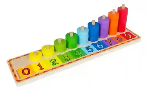 Juego Educativo Madera Encajar Fichas Y Números Para Niños
