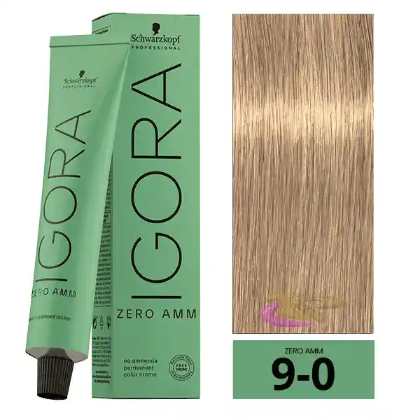 Igora Zero Amm (sin Amoniaco) 9-0 Rubio Muy Claro Natural 60 Ml