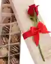Caja Marmolizada X 16 Fresas Con Chocolate Y 1 Rosa. Amor Y Amistad