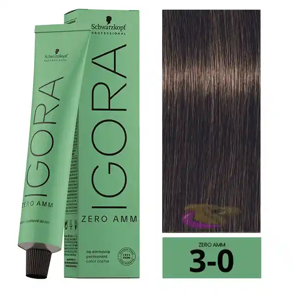 Igora Zero Amm (sin Amoniaco) 3-0 Castaño Oscuro Natural 60 Ml