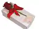 Cajita Rosada X 6 Fresas Con Chocolate, Toppings Y 1 Rosa Amor Y Amistad