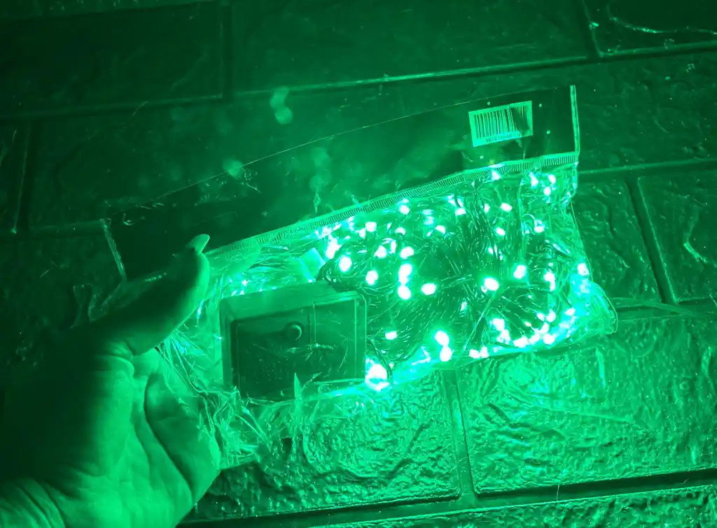 Luces De Navidad Lineal X100 Led Verde Sin Continuacion Cable Verde