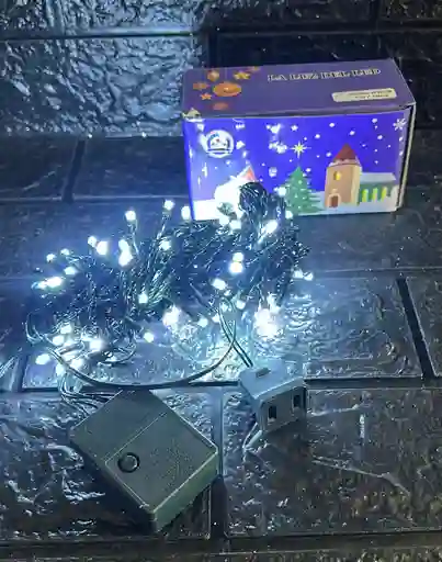 Luces De Navidad Lineal X100 Led Calida Con Continuacion Cable Verde