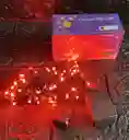 Luces De Navidad Lineal X100 Led Rojo Con Continuacion Cable Verde