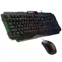 Combo Teclado Y Mouse Gamer Msi Forge Gk100 Negros