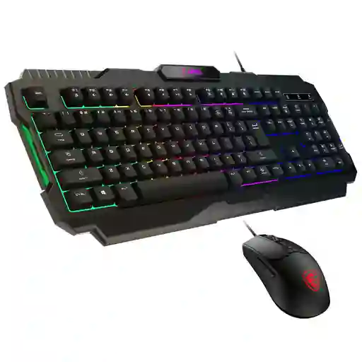 Combo Teclado Y Mouse Gamer Msi Forge Gk100 Negros