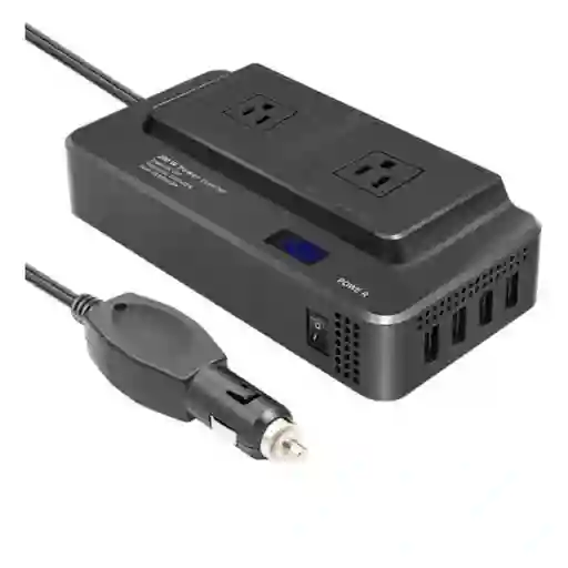 Inversor Portátil Multitoma Para Carro Usb 200w-