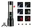Linterna Recargable 14 Led – 5w, 1200mah Con 6 Modos De Luz Y Cob Lateral